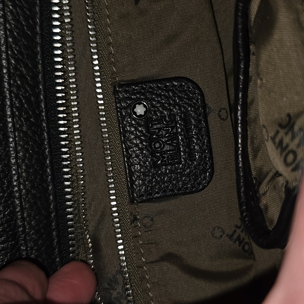 Mont Blanc Black Leather Shoulder Bag - Picture 6 of 8